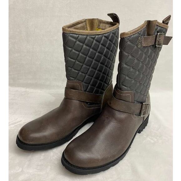 Calvin Klein Jeans Billy Mens Leather Quilted Brown Boots Sz 9 Hipster Western - Picture 4 of 11